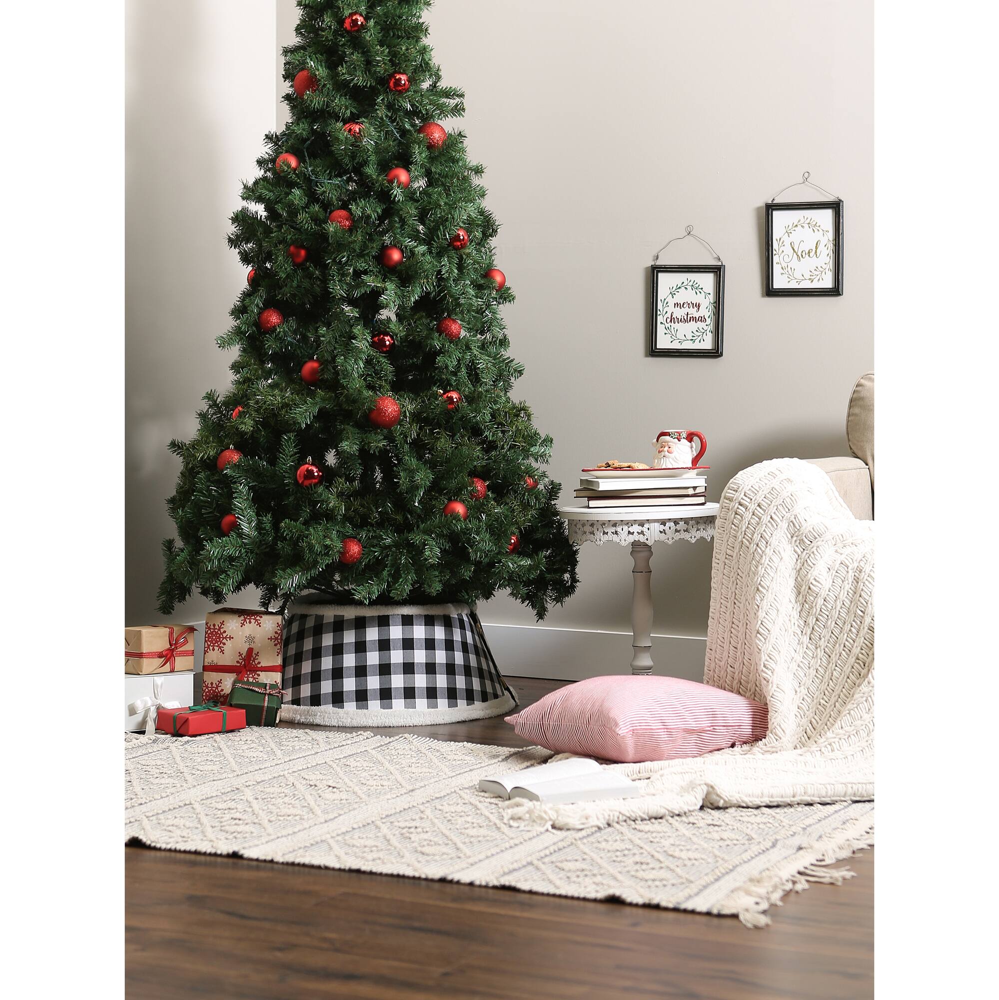 DII® Black & White Buffalo Check Holiday Tree Collar